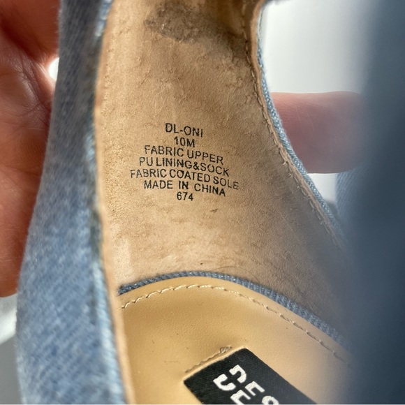 Design Lab Oni Bow Ankle Strap heel Sandals Denim, 10 blue - Picture 9 of 10